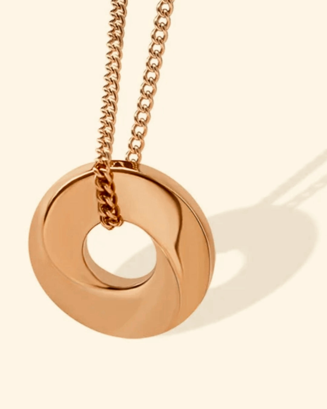Geo Circle Necklace | Rose Gold