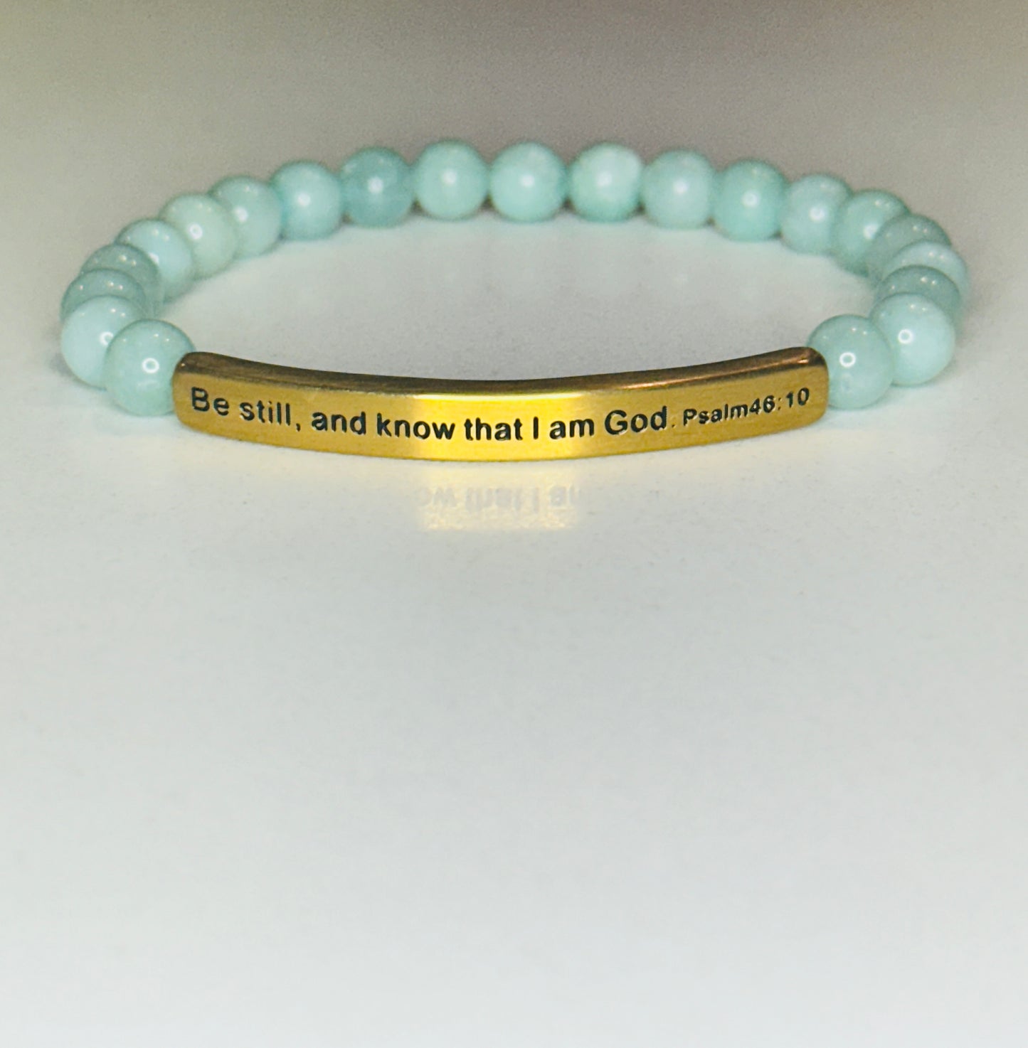 Be Still and Know That I Am God, Psalms 46:10 | Jade, Yellow Gold