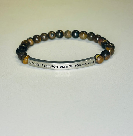 Do Not Fear, For I Am With You, Isa.41:10 | Tiger Eye, Silver