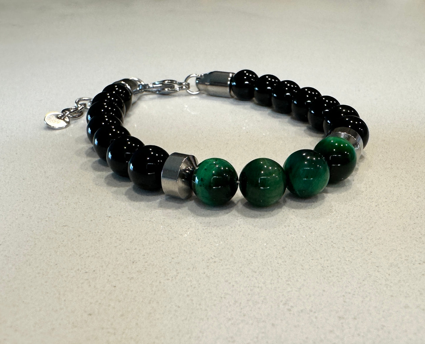 Tiger Eye Bracelet | Green, Adjustable