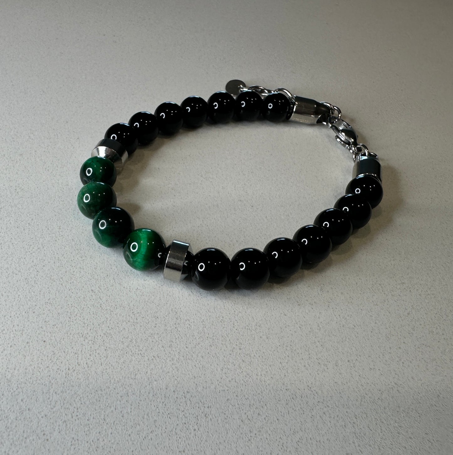 Tiger Eye Bracelet | Green, Adjustable