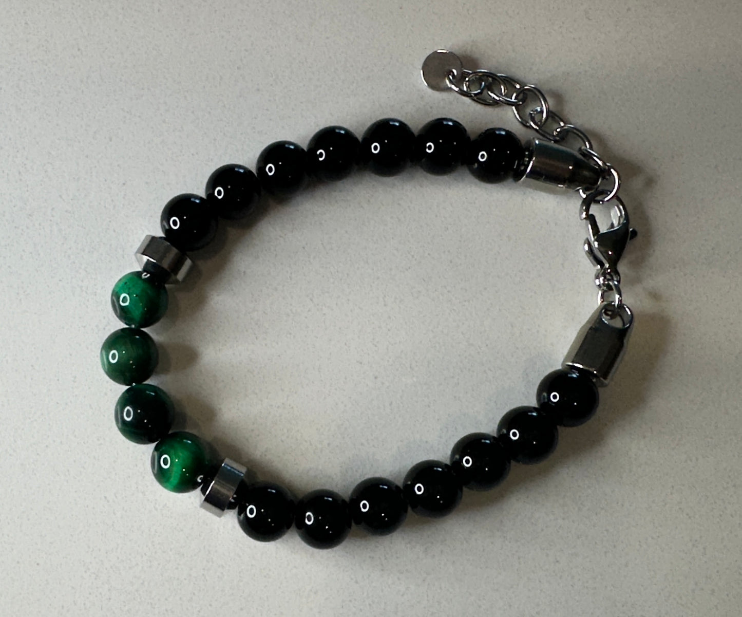 Tiger Eye Bracelet | Green, Adjustable