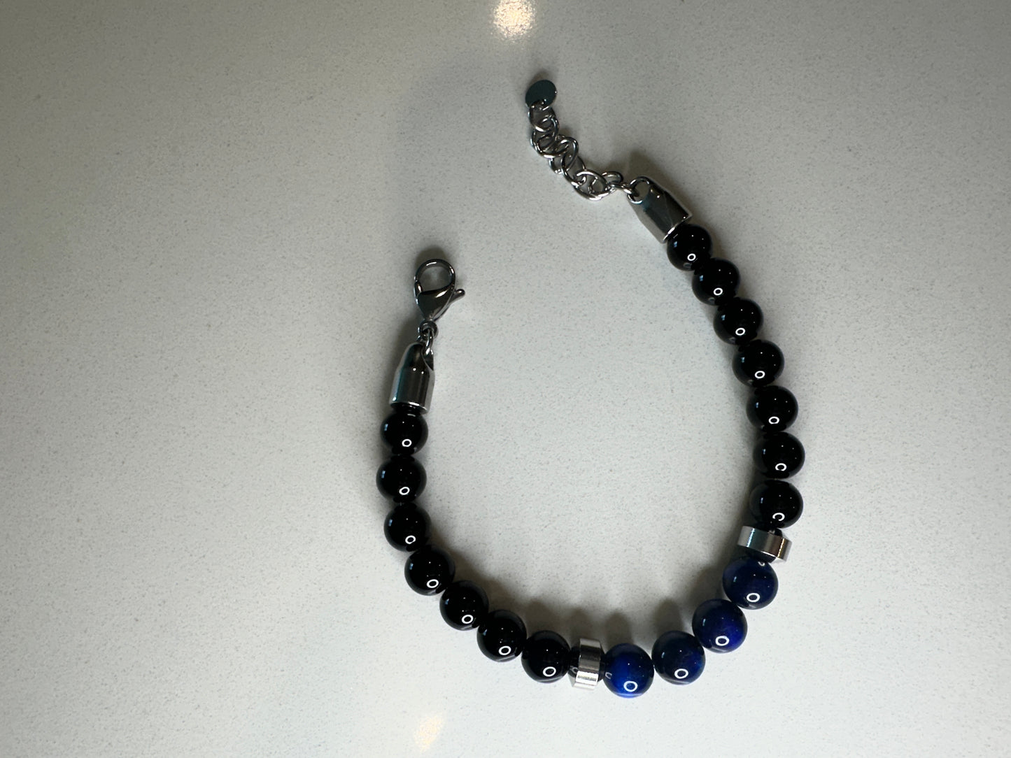 Tiger Eye Bracelet | Blue, Adjustable