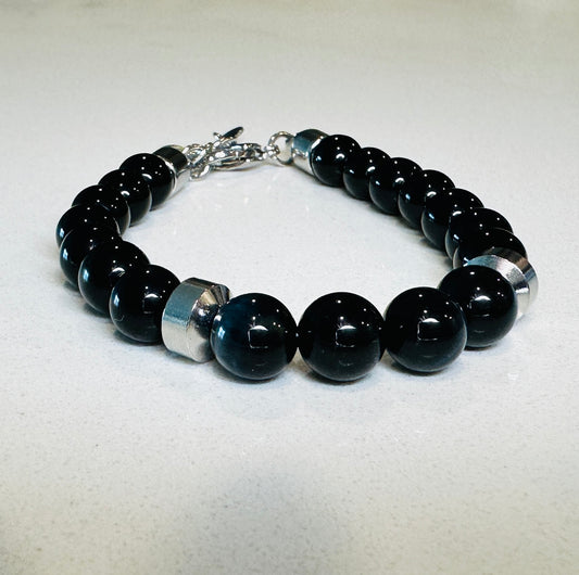 Tiger Eye Bracelet | Black, Adjustable