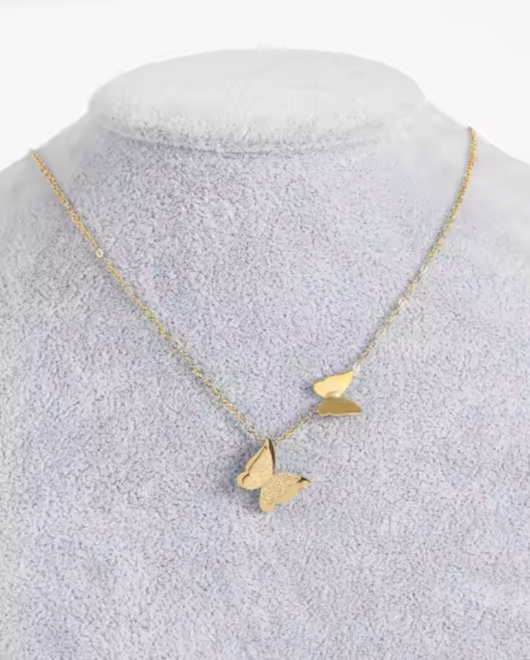 Transformation Double Butterfly Necklace | Rose Gold