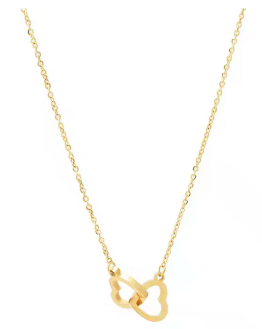 Double Heart Necklace | Yellow Gold